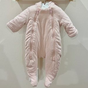 Gap Baby Girl's Pink Polka Dot Sherpa Hoodie One-Piece